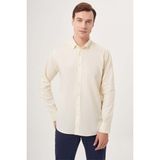 Bisse Regular Fit Paşa Yaka Kol İçi Apoletli Sarı Erkek Gömlek GM23Y231146_D17