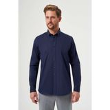 Bisse Regular Fit Paşa Yaka Lacivert Spor Basic Erkek Gömlek GM23K232026_D39