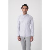 Bisse Regular Fit Paşa Yaka Pamuk Gri Erkek Gömlek GMEKS4K242004_D55 - 2XL