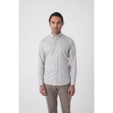 Bisse Regular Fit Paşa Yaka Pamuk Gri Erkek Gömlek GMEKS4K242028_D55