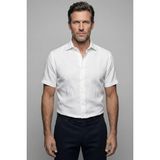 Bisse Regular Fit Tek Cepli Keten Doğal Pamuk Beyaz Erkek Gömlek GMKTN1KC224010_D01 - 46