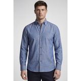 Bisse Regular Fit Uzun Kol Keten Paşa Yaka Cepsiz Lacivert Erkek Gömlek BSGMKTN25323_D39 - XL