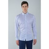 Bisse Regular Fit Uzun Kollu Lacivert Pamuk Erkek Gömlek GMCZG250117_D39 - XL