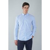 Bisse Regular Fit Uzun Kollu Mavi Pamuk Erkek Gömlek GMCZG250095_D35