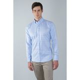 Bisse Regular Fit Uzun Kollu Mavi Pamuk Linen Erkek Gömlek GMKTN250005_E35
