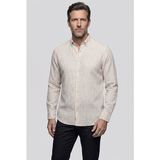 Bisse Siyah Regular Fit Keten Cepsiz Uzun Paşa Yaka Gömlek GMKTN261093_D-90