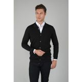Bisse Siyah Regular Fit Yün Triko Hırka