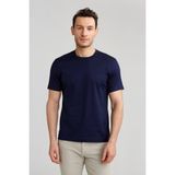 Bisse Süprem Kumaş O Yaka Lacivert Erkek T-Shirt TSNOS24Y24101_D39 - 3XL