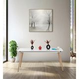 Bistro 160X80 cm / Dikdörtgen Mutfak Masası / Mutfak Yemek Masası / Dikdörtgen Masa / Beyaz - Meşe - Beyaz - 160 x 80 cm
