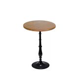 Bistro Döküm Ayak Çipa-6006 Masa - (Werzalit, Wermodin Ve Allzalit Tabla 70 Cm Çap) - Koyu Ahşap