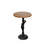 Bistro Döküm Ayak Çipa Angel Masa - (Werzalit, Wermodin Ve Allzalit Tabla 70 Cm Çap) - Koyu Ahşap