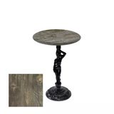 Bistro Döküm Ayak Çipa Angel Masa - (Werzalit, Wermodin Ve Allzalit Tabla 70 Cm Çap) - Old Pine