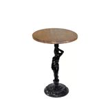 Bistro Döküm Ayak Çipa Angel Masa - (Werzalit, Wermodin Ve Allzalit Tabla 70 Cm Çap) - Rustik Dark
