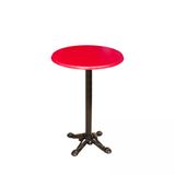 Bistro Döküm Ayak Çipa Masa - (Werzalit, Wermodin Ve Allzalit Tabla 60 Cm Çap) - Kırmızı