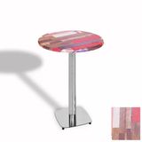 Bistro Masa Tokyo Kromnikel - (Werzalit, Wermodin Ve Allzalit Tabla 60 Cm Çap) - Redwood
