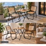 Bistro Set Bahçe Mobilyasi 3 Lü Set Piknik Kamp Sandalyesi Katlanir Masa Balkon Kahverengi