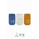 Bistyle 3'Lü Basic Kaymaz Penye Soket Çorap 10107 İndigo Ekru Hardal