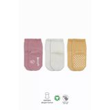 Bistyle 3'Lü Basic Kaymaz Penye Soket Çorap 10107 Pudra Ekru Somon