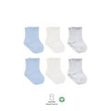 Bistyle 6'lı Basic Penye Soket Çorap 10101 Mavi Ekru Gri