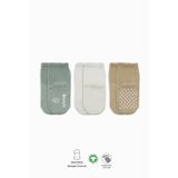 Bistyle Basic Kaymaz Penye Soket Çorap 3'Lü Bs10106 Nil Ekru Bej