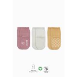 Bistyle Basic Kaymaz Penye Soket Çorap 3'Lü Bs10106 Pudra Ekru Somon