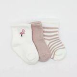 Bistyle Flamingo Girl 3Lü Penye Soket Çorap 10136 Ekru