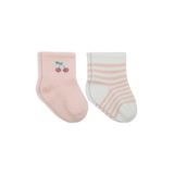 Bistyle Little Girl Penye Soket Çorap 2Li 10139 Pembe Ekru