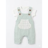 Bistyle Tulum 2li Salopet Müslin Turtelly Cool Mint-Ekru - 3 - 6 Ay
