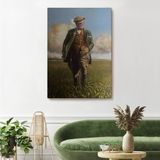 Bitablo Tarlada Yürüyen Mustafa Kemal Atatürk Duvar TABLOSU-6132 - 50 x 70 - Karışık