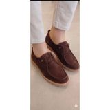 Bitangosu Modern Tasarım Bağcık Detaylı Süet Loafer - Kahverengi