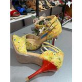 Bitangosu “Yellow Art” BİLEKTEN ÇİFT ATKILI SARI 8,5 CM 11 PONT KAPALI TOPUK TANGO, DANS VE SALON AYAKKABISI