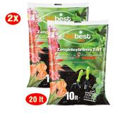 Bitbest Bio 2X10lt (20Lt) Bitki Saksı Toprağı Solucan Gübresi Torf Humus Perlit Leonardit