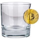 Bitcoin Madeni Para Hediyelik Özel Viski Bardak 300cc (Viski Bardağı)