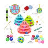 Bite Pet 11 1 Kedi Oyuncaklıtu Seti 60 cm Olta Ponpon Top Naneli Top Kedinizin Favorisi - Çok Renkli