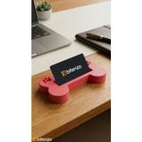 Bitenzo 3D Kemik Formlu ve Patili Masaüstü Kartvizitlik - Evcil Hayvan Sektörü Için Dekoratif Kart Tutucu - Nar Çiçeği