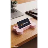 Bitenzo 3D Kemik Formlu ve Patili Masaüstü Kartvizitlik - Evcil Hayvan Sektörü Için Dekoratif Kart Tutucu - Pastel Pembe