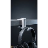 Bitenzo 3D Masa Kenarı Vidalı Kulaklık Askısı - Ayarlanabilir Mengeneli Kulaklık Tutucu Aparatı - 7cm Aralık - Beyaz - Beyaz - 7cm