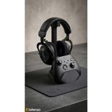 Bitenzo 3D Masaüstü Ikili Gaming Stand - Dikey Tasarım Oyuncu Kulaklığı ve Oyun Kolu Tutucu Konsol Düzenleyici Aparat - Siyah