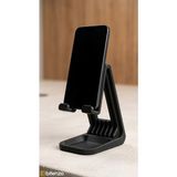 Bitenzo 3D Masaüstü Özel Tasarım Geometrik Telefon Standı - Ergonomik Akıllı Telefon Tutucu Aparat - Siyah