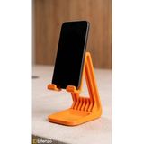 Bitenzo 3D Masaüstü Özel Tasarım Geometrik Telefon Standı - Ergonomik Akıllı Telefon Tutucu Aparat - Turuncu