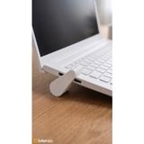 Bitenzo 3D Minimalist Yuvarlak Tasarım Mini Laptop Standı - 2'li Set Taşınabilir Ergonomik Yükseltici - Beyaz