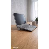 Bitenzo 3D Minimalist Yuvarlak Tasarım Mini Laptop Standı - 2'li Set Taşınabilir Ergonomik Yükseltici - Koyu Gri