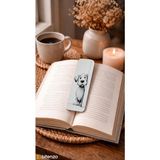 Bitenzo 3D Sevimli Köpek Figürlü Kabartma Dokulu Kitap Ayracı - Minimalist Beyaz Kitap Aksesuarı