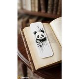 Bitenzo 3D Sevimli Panda ve Çiçek Motifli Kabartma Dokulu Kitap Ayracı - Estetik Siyah&beyaz Kitap Aksesuarı