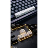 Bitenzo3D Mekanik Klavye İçin Kabartma Desenli Custom Keycap Seti - 6.25u Space ve 4 Adet Evrensel Standart Tuş Kombinasyonu - Beyaz