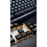 Bitenzo3D Mekanik Klavye İçin Kabartma Desenli Custom Keycap Seti - 6.25u Space ve 4 Adet Evrensel Standart Tuş Kombinasyonu - Siyah