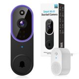 BITEPASS 1080p Görüntülü Kapı Zili Kamera Kablosuz Halka Zili, AI İnsan Algılama, 2 Yönlü Ses, FHD Canlı Görünüm, 2.4G WiFi, Gece Görüşü, Bulut Depolama, Pille Çalışan, İç Mekan Dış Mekan Gözetimi