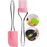 Biterse 2’li Renkli Silikon Fırça ve Spatula Set Akrilik Saplı - 1 Adet
