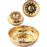 Biterse Nostaljik Osmanlı Hanedan Demir Hamam Tası Altın Sarı Renk 20 cm - Çok Renkli