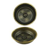 BİTERSE Osmanlı Motifli Ağır İşlemeli Döküm Metal Hamam Tası 20 Cm Antik Yeşil